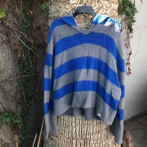 ☀️ Roxy Blue & Gray Striped Hoodie | XS/S